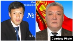 Жарандык активист Шекербек Камчыбеков, Аксынын акими Медетбек Айдаралиев.
