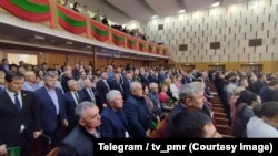  „ადგილზე ყველა დონის არჩეულების კრებამ“ ტირასპოლში რუსეთს მიმართა მოლდოვის სეპარატისტული რეგიონის დასაცავად. 28 თებერვალი, 2024 წელი