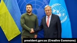 Президент України Володимир Зеленський і генеральний секретар ООН Антоніу Ґутерріш, архівне фото
