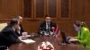 Спикер парламента Армении  Ален Симонян на пресс-конференции в Анкаре, 4 мая 2023 г.