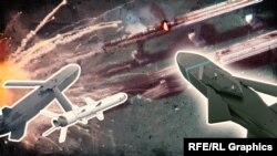 Коллаж. Ракеты Taurus, Storm Shadow и Neptune над Керченским мостом в Крыму