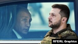 ვლადიმირ პუტინი, ვოლოდიმირ ზელენსკი (კოლაჟი)