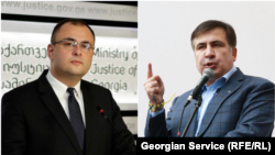 იუსტიციის მინისტრი რატი ბრეგაძე, საქართველოს მესამე პრეზიდენტი მიხეილ სააკაშვილი 