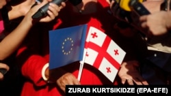 ევროკავშირისა და საქართველოს დროშები