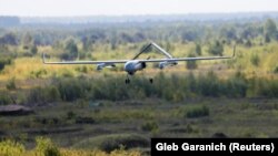 Беспилотник Bayraktar TB2 во время учений на Ровенщине 