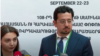 Ադրբեջանցի փորձագետ Մուրադ Մուրադովը Երևանում զրուցում է լրագրողների հետ, 22-ը սեպտեմբերի, 2025թ. 