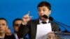 Ukraine – Presidential candidate Volodymyr Zelenskiy attends a policy debate with his rival, Ukraine's President Petro Poroshenko, at the National Sports Complex Olimpiyskiy stadium in Kyiv, April 19, 2019