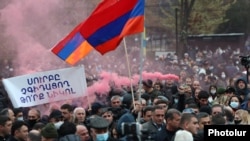  საპროტესტო გამოსვლა ერევნის ცენტრში, 5 დეკემბერი, 2020 წელი.