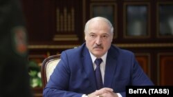 Բելառուսի նախագահ Ալեքսանդր Լուկաշենկոն ուժայինների հետ խորհրդաժողովում, Մինսկ, 5-ը օգոստոսի, 2021թ.
