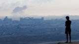 Smoke rises during an Israeli military operation in Gaza City