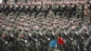 Soldați ruși la repetiția pentru parada militară de 9 mai. 