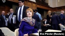 ოლენა ზერკალი, უკრაინის საგარეო საქმეთა მინისტრის მოადგილე გაეროს სასამართლოს სხდომაზე 