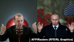 Түркиянын президенти Режеп Тайип Эрдоган менен Орусиянын президенти Владимир Путин. 