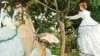 Monet’s 1866 Women in the Garden. The lady in the foreground wears a dress with soutache.