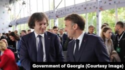 ირაკლი კობახიძე (მარცხნივ) და ემანუელ მაკრონი