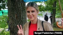 Москва. Орусиялык оппозициячыл саясатчы Навальныйдын тарапташы Любовь Соболь. 