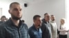 Віктар Данілаў, Андрэй Дундукоў, Сяргей Стрыбульскі, Віктар Мароз і адвакат Людміла Казак, архіўнае фота