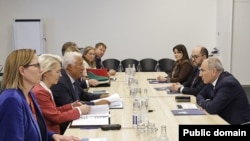 Denmark - The top European Union officials meet with Armenian Prime Minister Nikol Pashinian in Copenhagen, October 2, 2025.