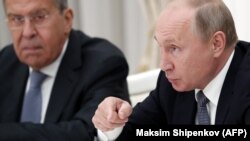 Ռուսաստանի ԱԳ նախարար Սերգեյ Լավրովը և նախագահ Վլադիմիր Պուտինը, արխիվ, Կրեմլ, Մոսկվա